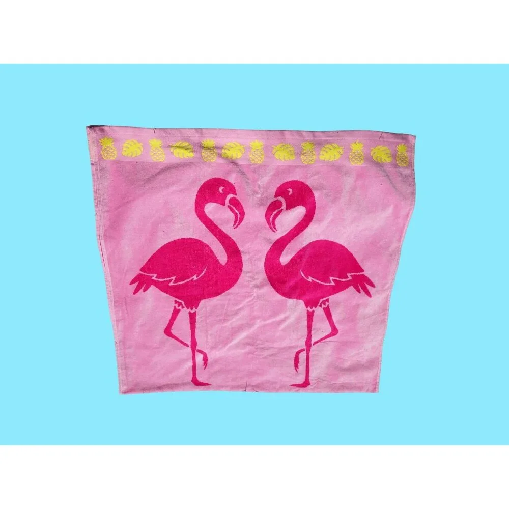 Pink Flamingo Beach Towel 36x70 Bath Pool Jacquard Velour St Tropez Sands Egypt